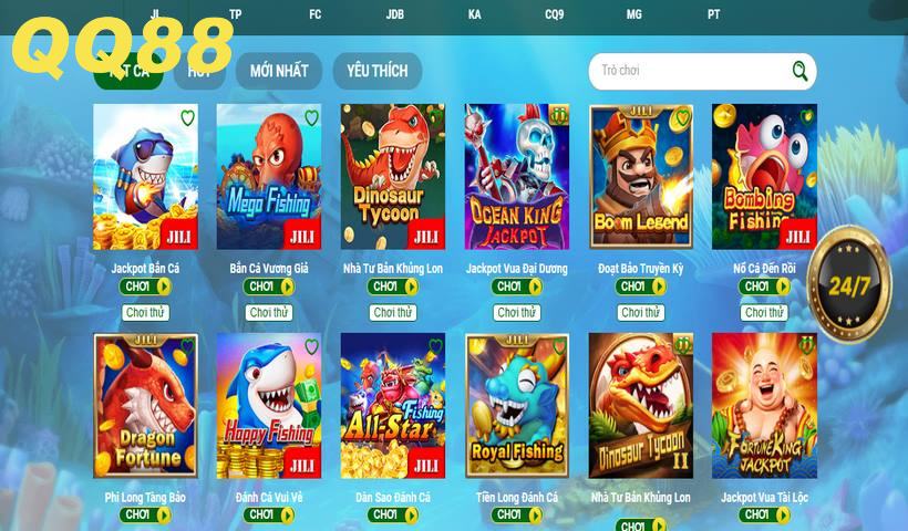 Kho game bắn cá QQ88 đa dạng