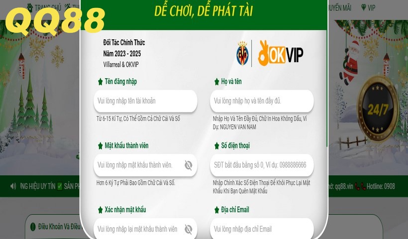 Hướng dẫn newbie đăng ký QQ88